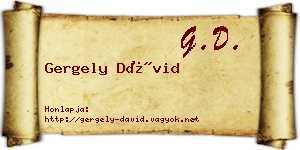 Gergely Dávid névjegykártya